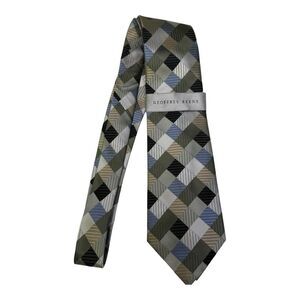 Geoffrey‎ Beene Geometric Pattern Necktie Mens 100% Silk Hand Made